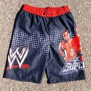 Vtg 2012 WWE Superstars Kofi Rey Mysterio Swim Shorts Youth Size (L)
